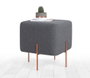 Atelier Del Sofa Puf Bohemio Gris Oscuro con Patas de Hierro Recubiertas de Cobre